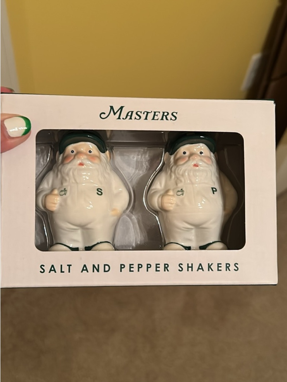 NWT…Masters Gnome Salt & Pepper Shakers - White and Green